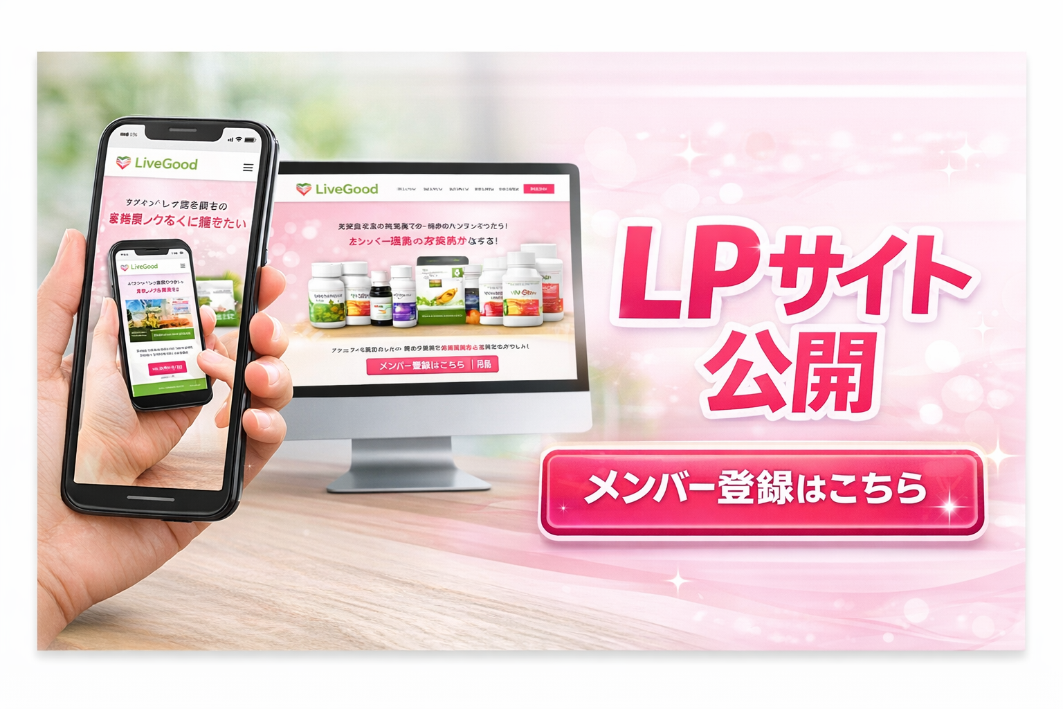 LiveGood集客にまず欲しい人へ｜全員に簡易LPサイトを配布します